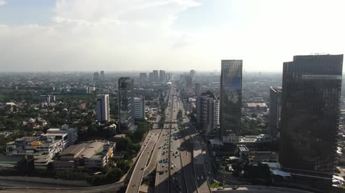 Jakarta Simatupang aerial drone view Highway Jakarta building