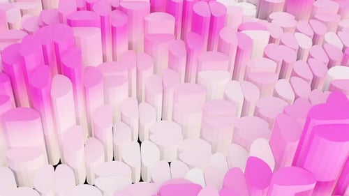 Abstract Pink and White Cylinder Wave Animation