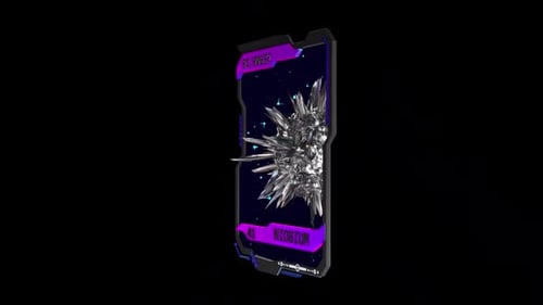 Futuristic Niobium Periodic Element Card Display