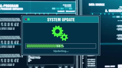System Updating Progress Warning Message System Updated Alert On Screen