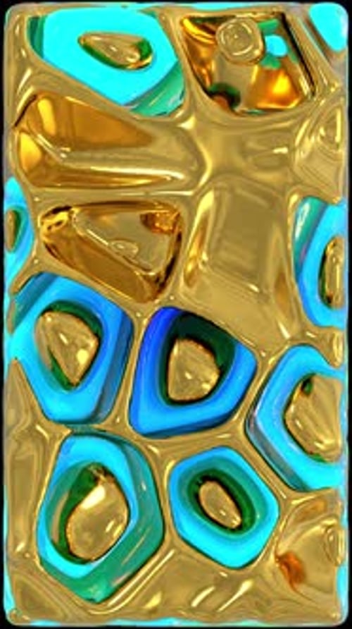 Abstract Fluid Gold Aqua Morphing Background Loop