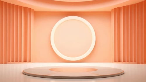 Podium Futuristische Vitrine mit Plattform für Produktausstellungen. Leeres modernes Bühnendisplay
