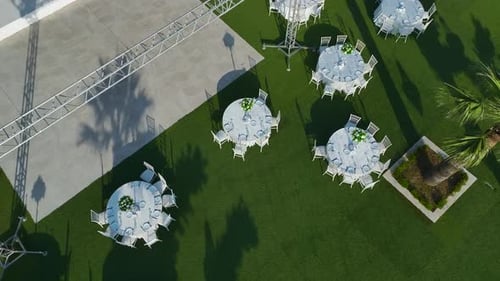Aerial Video of Outdoor Venue with Mountain View