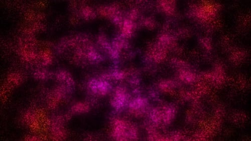 Fundo abstrato de animação de partículas coloridas, animação futurista de partículas em fundo preto