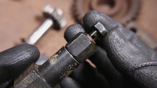 Close up of Mechanical Part with Gears