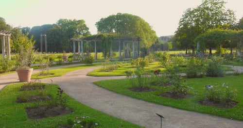 Floral And Botanical Garden At The Park of the Golden Head In Lyon, France. - wide shot