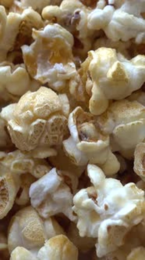 Delicious Caramel Popcorn Close Up Shot