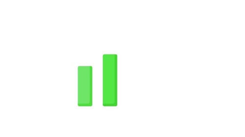 Animated Flat Design Growing Bars for Progress or Signal