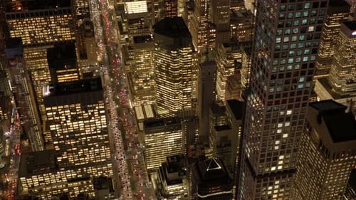 Aerial view of new york city skyline. cityscape metropolis. Shot on Red Epic