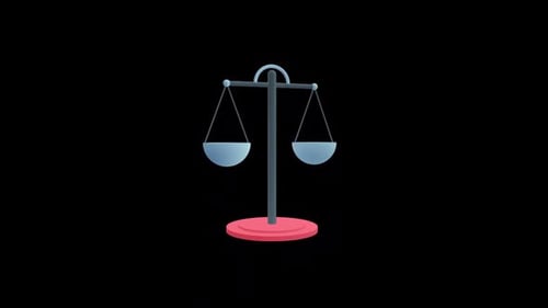 Animated Justice Scale Symbol for Fairness Concepts