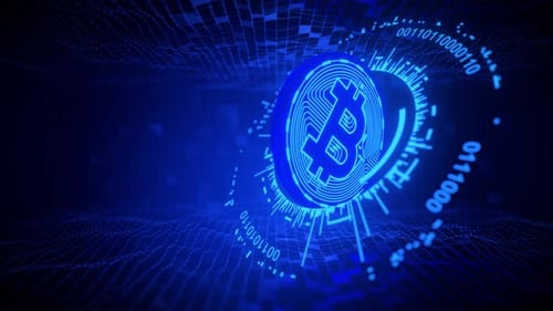 Futuristic Bitcoin Cryptocurrency Digital Network Animation