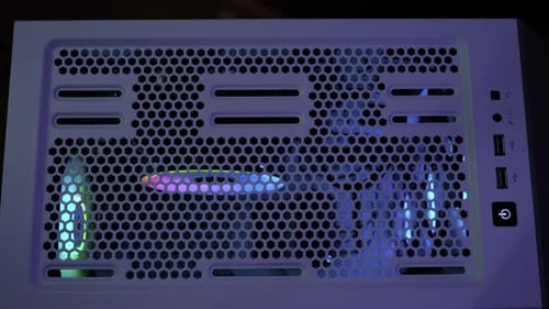 Colorful Lights in a White Computer Case