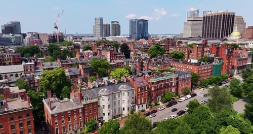 Drone Orbit of Beacon Hill in Boston, MA