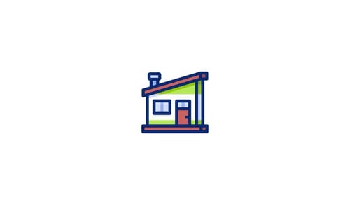Flat Design House Icon Animation