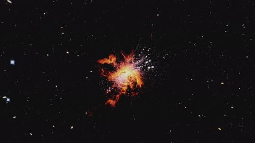 Vibrant Space Explosion with Fiery Particles Background Animation
