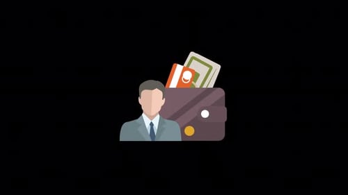 Animated Flat Design Businessman with Wallet
