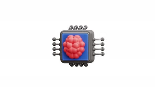 Computer Chip With A Brainlike Design At Its Center