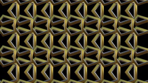 Abstract Gold Geometric Hexagon 3D Background Loop