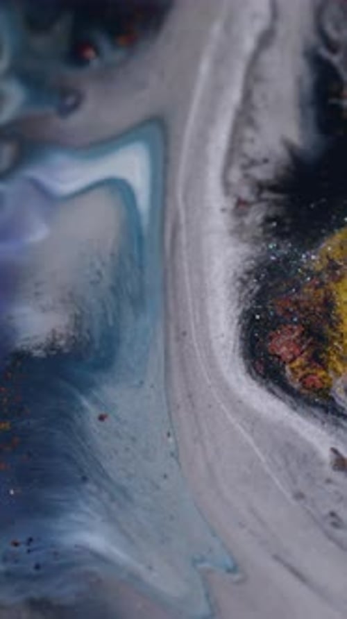Vertical Shiny Ink Marble Fluid Texture Shimmer