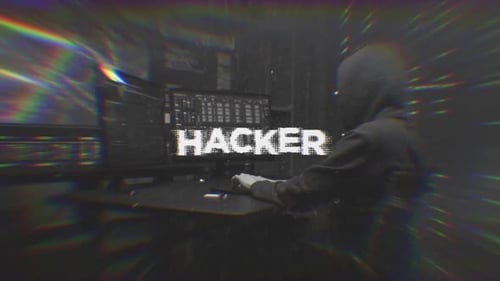 Hacker Digital Glitch Text Reveal Title