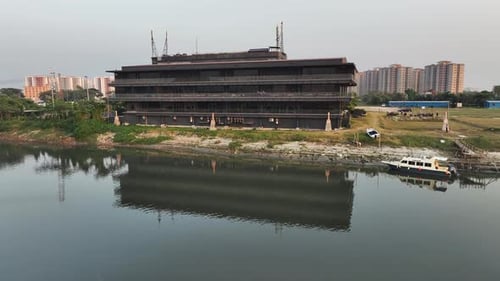 Aerial view of Dhaka Boat Club Limited in Dhaka city, Bangladesh.