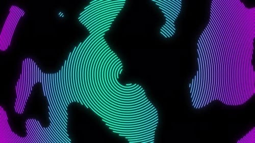 Digital Circle Particle Glowing Circle Animation High Tech Background. Particle Halftone Dot Moving