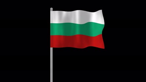 Bulgaria National Flag Waving Seamless Loop
