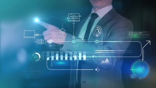 Händler- und holographisches Datenpanel auf Crypto Assets HD