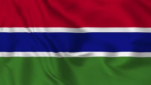 Seamless Loop of The Gambia National Flag Waving
