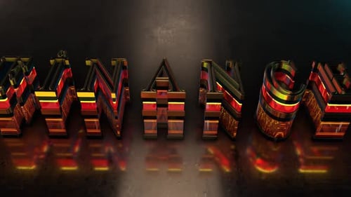 Golden 3D Finance Text Reveal with Glowing Lights