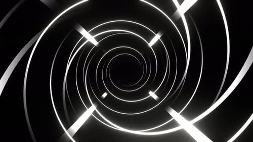 White Moving Fronted Neon Lines Background Vj Loop In 4K