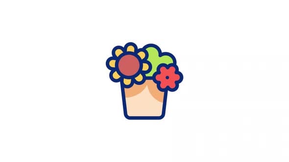 Flower Pot Animated Icon, Elements Motion Graphics ft. 2d & animations ...