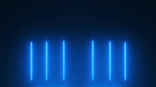 Dynamic Neon Blue Lines Vertical Reveal Element