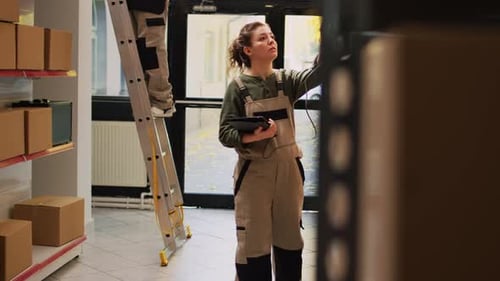 Female Supervisor Working on Logistics