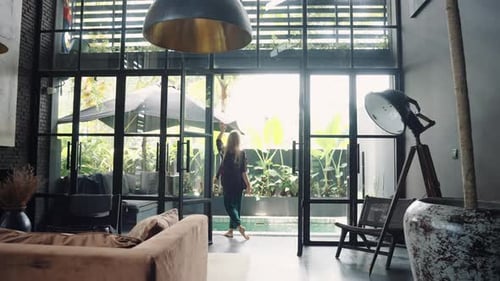 Young Woman Relaxing at Home Alone Single Independent Woman Real Estate