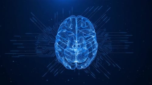 AI Artificial Intelligence Digital Brain Big Data Flow Matrix Deep Machine Learning Computer IoT