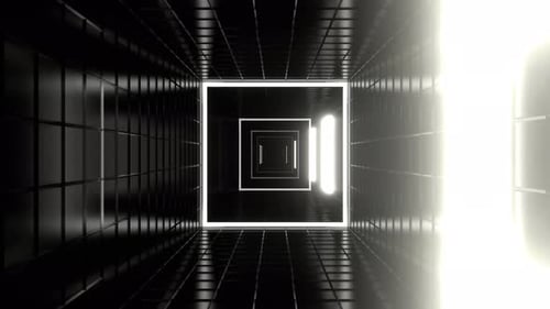 White Led Dynamic Square Strobe Tunnel Background Vj Loop I 4K