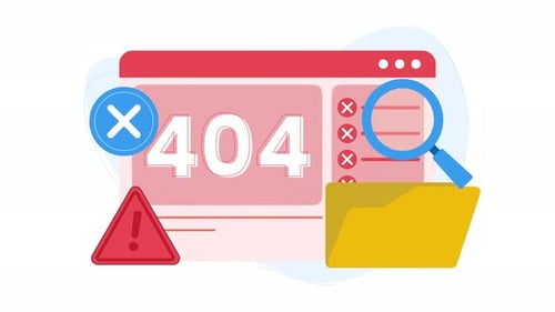 Animated 404 Error Page with Browser Window and Icons