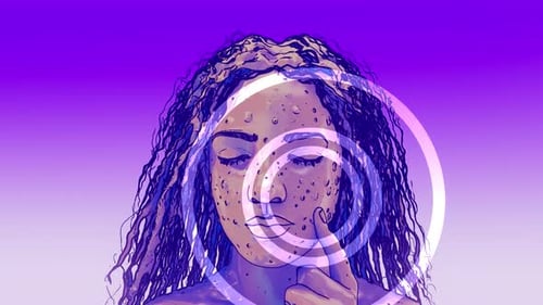 Modern Animated Skincare Analysis with Pulsating Circles