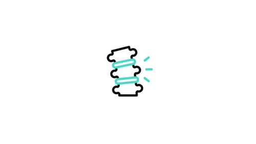 Animated Flat Design Spine Pain Medical Icon
