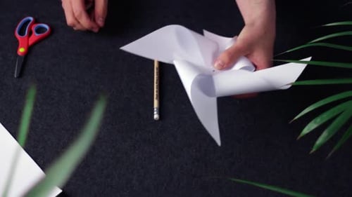Creating diy paper craft windmill origami style