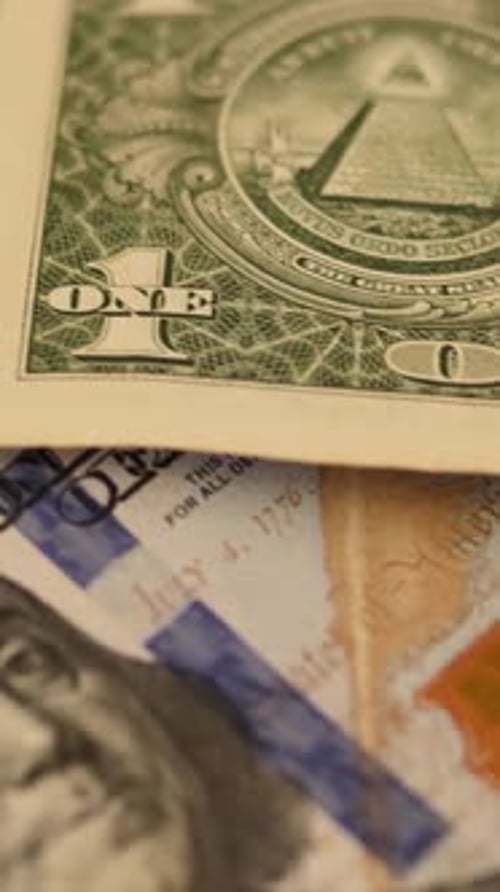 Hintergrund zu Dollarscheinen. Bank- und Wirtschaftskonzept. Nahaufnahme von US-Dollar