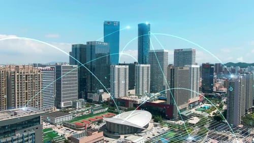 High rise buildings in technology cities,Internet of Things
artificial intelligence
digitization
Big