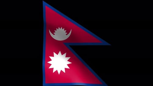Realistic Waving Nepal National Flag Seamless Loop