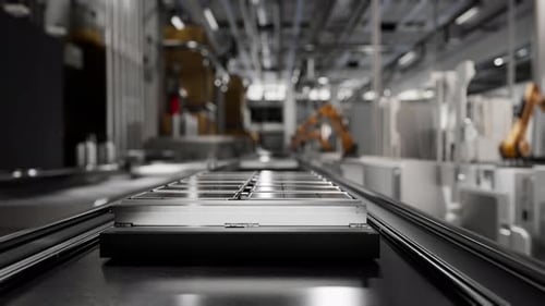 Batteriepack für Elektrofahrzeuge auf automatisierter Montagelinie