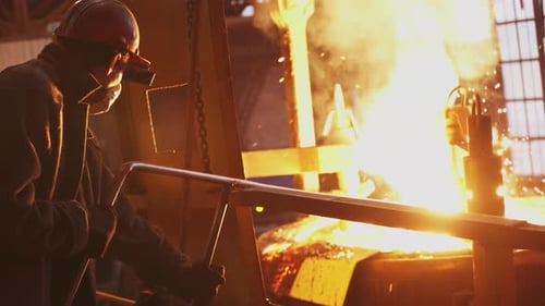 Crafting Metal The Intricate Art of Expert Foundry Work and Its Creative Processes Stock Clip