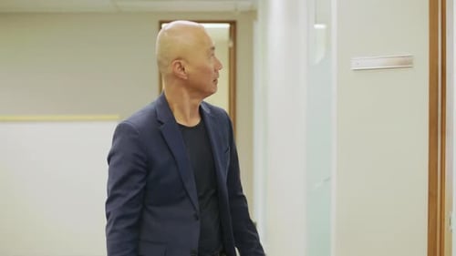 Man Taking Photo of Empty Office Adult