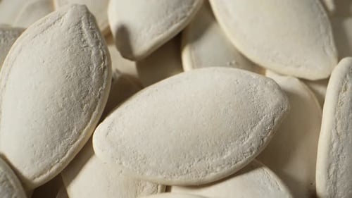 Close up of Dried White Pumpkin Seeds