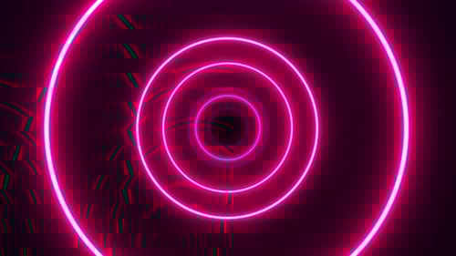 Neon Circle Pink Tunnel Background
