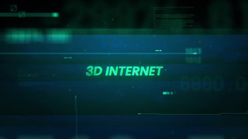 3D-Internet-Wort zu Noise Glitch Error Technology Futuristischer Datenhintergrund
